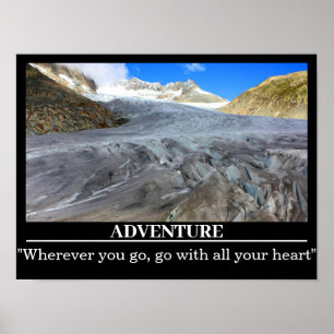 Texte personnalisé Poster Motivation Rhone Glacier