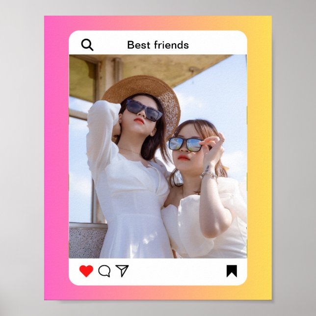 texte photo personnalisé instagram Poster Paper (M (Devant)