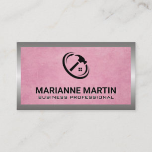 Texté rose   Carte de visite du logo Home Hammer