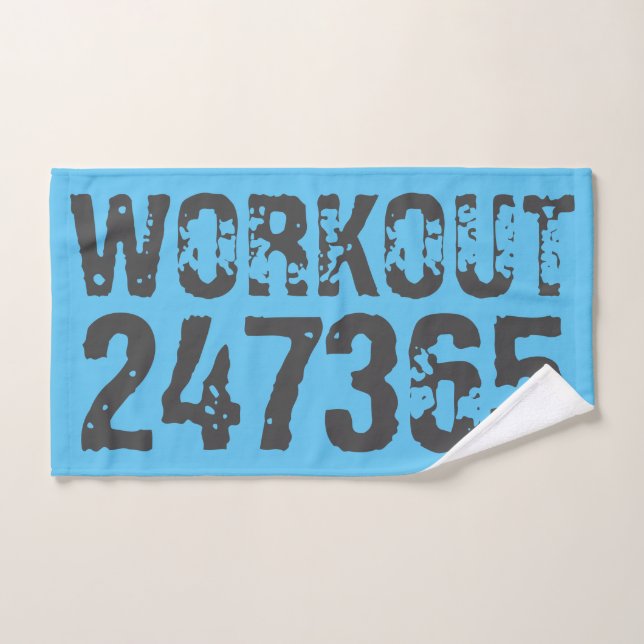 Texte usé et rayé Workout 247365 bleu (Serviette à main)