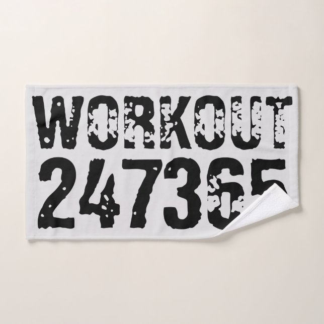 Texte usé et rayé Workout 247365 noir (Serviette à main)