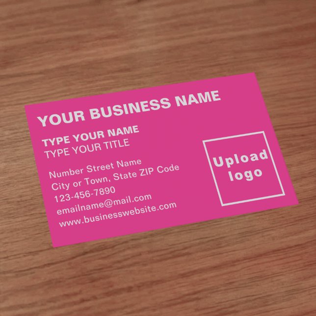 Textes alignés à gauche Carte de visite rose (Front of the business card)
