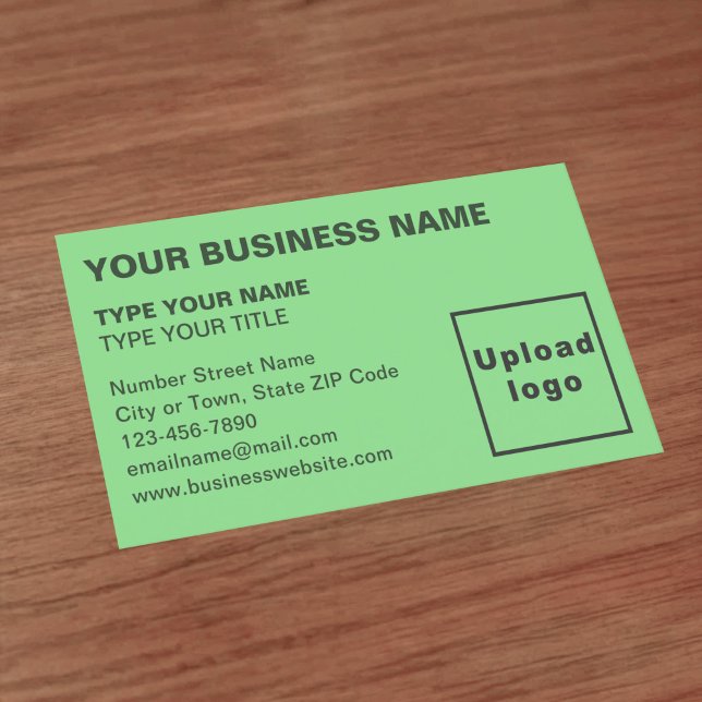 Textes alignés à gauche Carte de visite vert clair (Front of the business card)