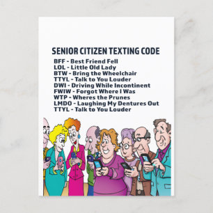 Textes amusants pour les aînés Carte postale