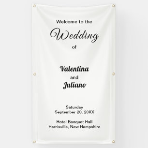 Textes noirs sur la bannière de Mariage Arrière - 