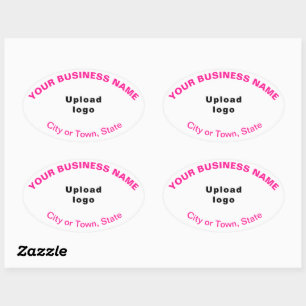 Textes rose Motif ovale d'affaires sur Sticker bla