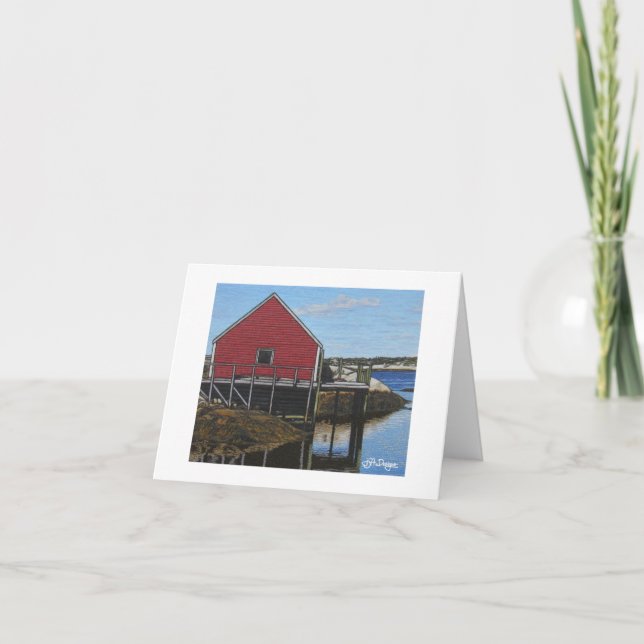 Textile Art Boat Notecard (Front)