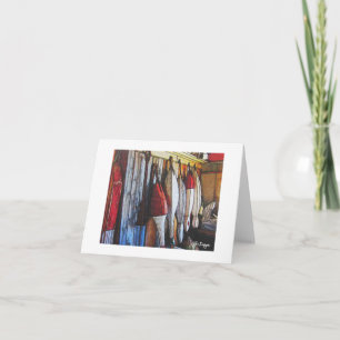 Textile Art Boat Notecard