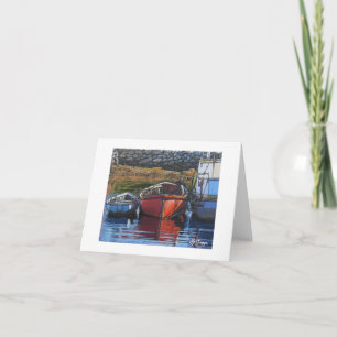 Textile Art Boat Notecard