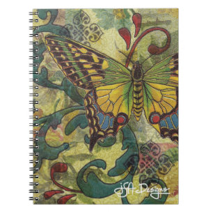 Textile Art Butterfly Notebook