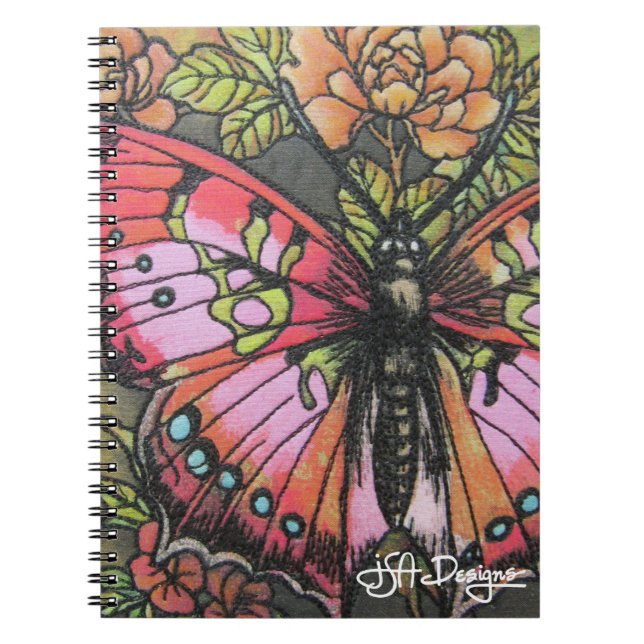 Textile Art Butterfly Notebook (Front)