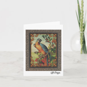 Textile Art Carte pour notes d'oiseaux