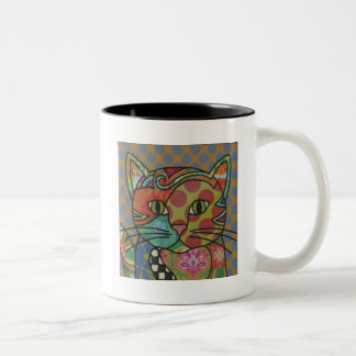 Textile Art Cat Café Mug
