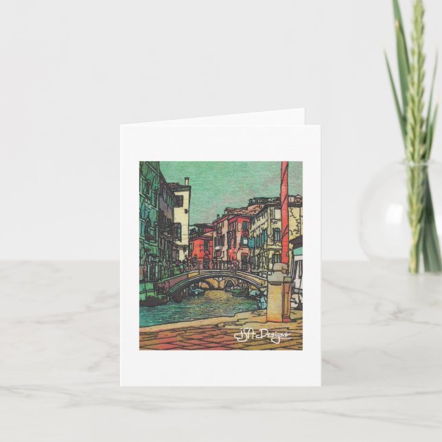 Textile Art Venise Carte pour notes (Devant)
