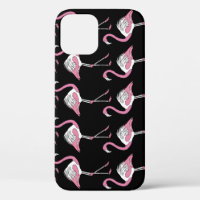 Textile Black Flamingo Background Pattern
