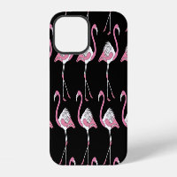 Textile Black Flamingo Background Pattern