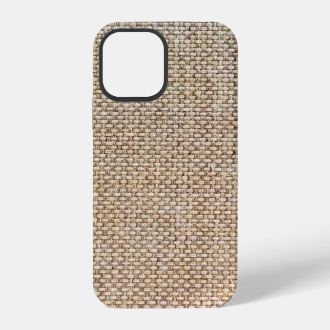 Textile brown background fabric iPhone case (Back)