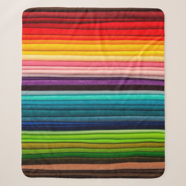 Textile colour colourful fabric sherpa blanket (Front)