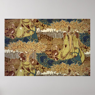 Textile design by Christopher Dresser Poster