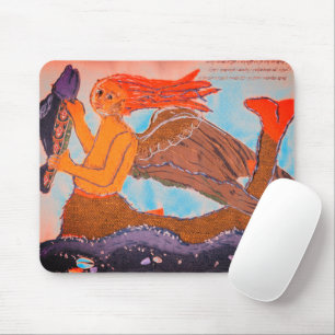 Textile Fish & Mermaid medieval mousemat Mouse Pad