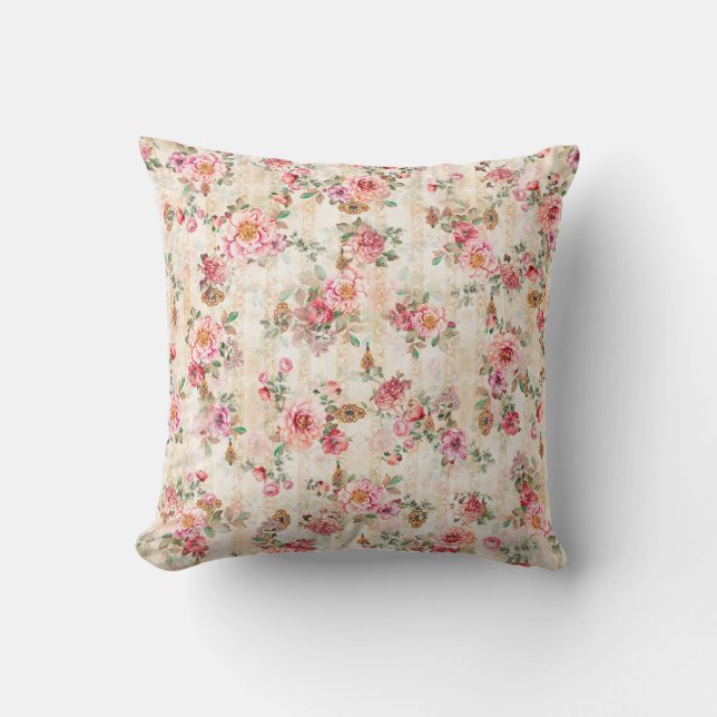 Textile floral flower texture patternsabstract, ba throw pillow (Front)