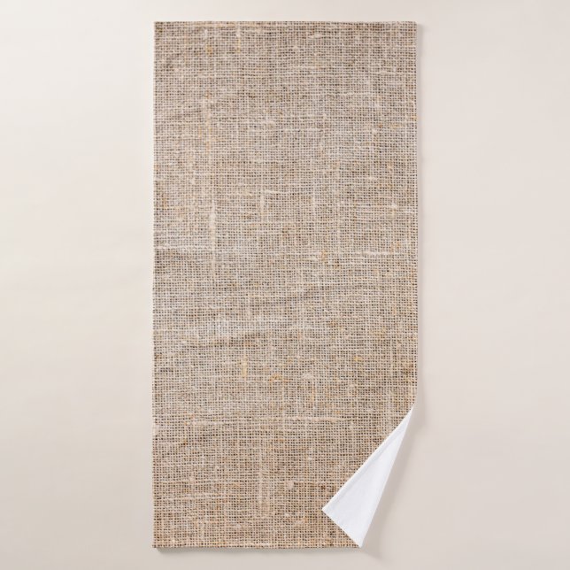 Textile jute brown fabric texture bath towel (Bath Towel)