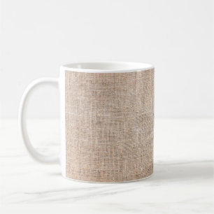 Textile jute brown fabric texture coffee mug