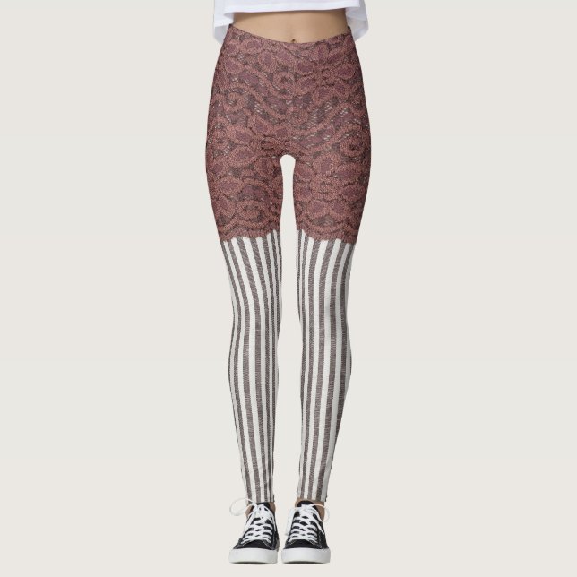 Textile Lace Fabric Background Texture Leggings (Front)