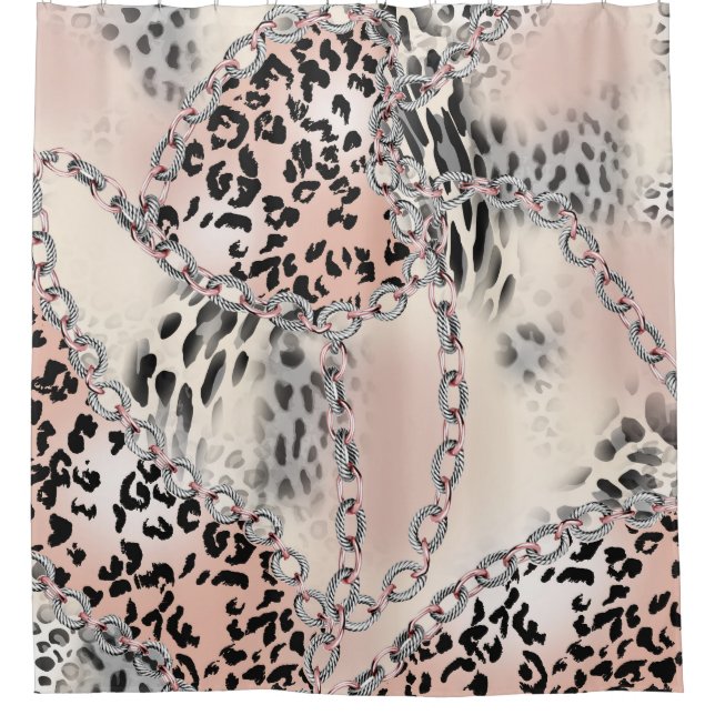 Textile Leopard: Floral Chain Pattern. (Front)