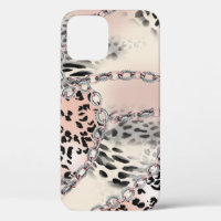 Textile Leopard: Floral Chain Pattern.