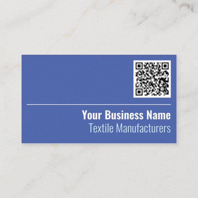Textile Manufacturers QR Code Business Card (Back)