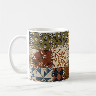 Textile mosaic in vintage style. coffee mug