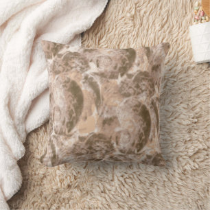 Textile pattern featuring a textured beige backgro throw pillow