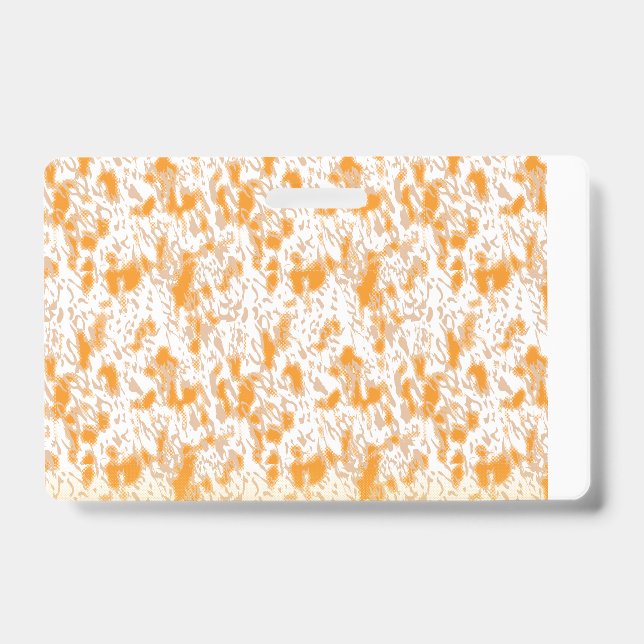 Textile pattern featuring a vibrant orange and gol badge (Front)