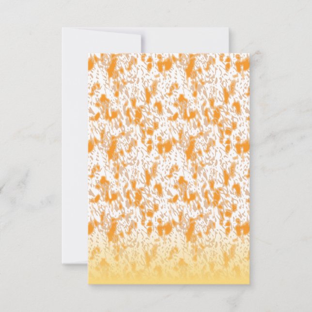 Textile pattern featuring a vibrant orange and gol card (Front)