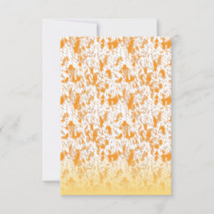 Textile pattern featuring a vibrant orange and gol card