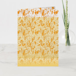 Textile pattern featuring a vibrant orange and gol foil holiday card