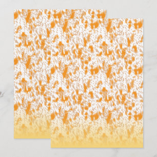 Textile pattern featuring a vibrant orange and gol invitation