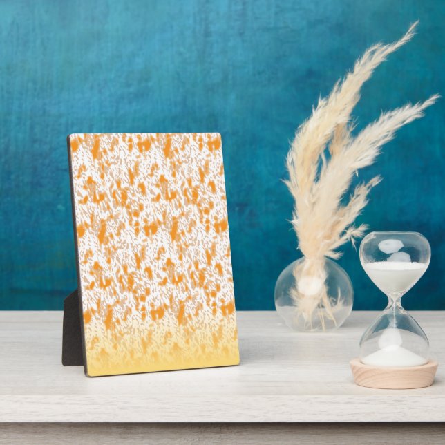 Textile pattern featuring a vibrant orange and gol plaque (Side)