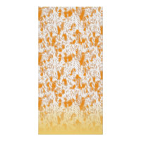 Textile pattern featuring a vibrant orange and gol