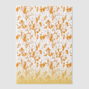 Textile pattern featuring a vibrant orange and gol vellum invitations