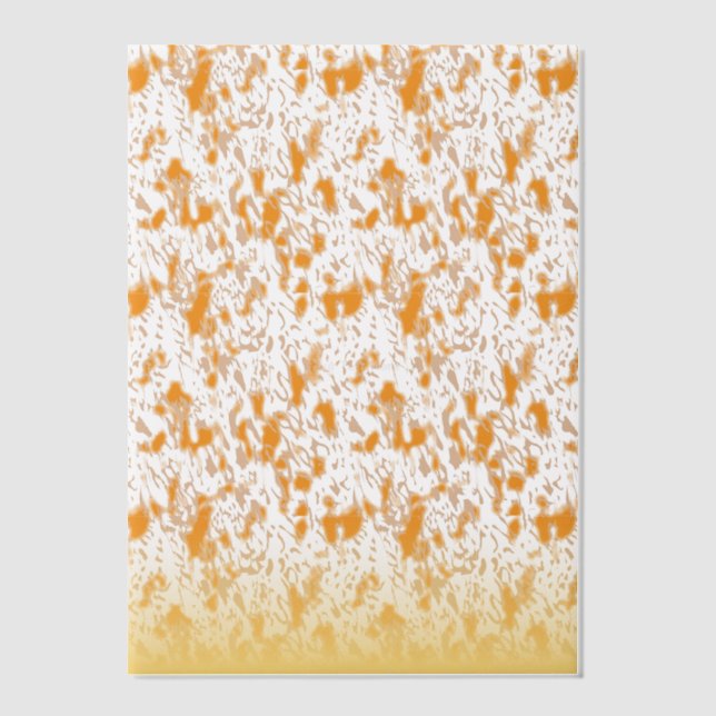 Textile pattern featuring a vibrant orange and gol vellum invitations (Front)