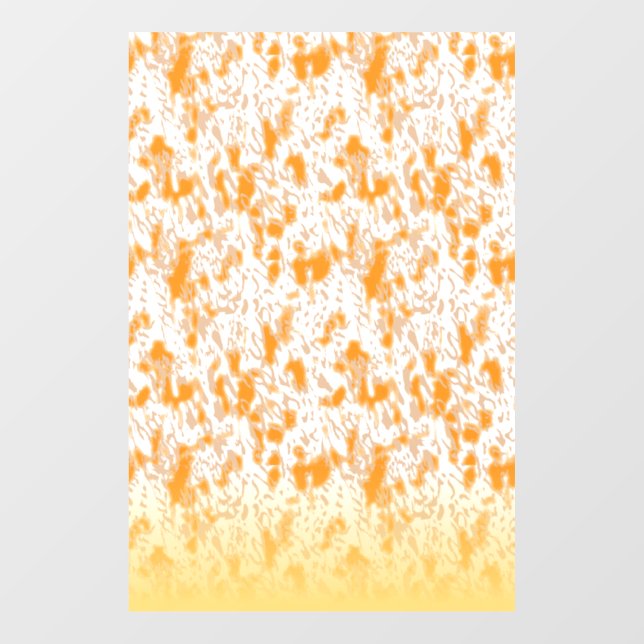 Textile pattern featuring a vibrant orange and gol window cling (Sheet)