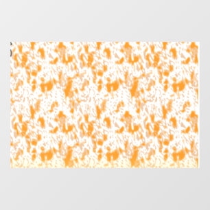 Textile pattern featuring a vibrant orange and gol window cling