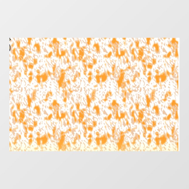 Textile pattern featuring a vibrant orange and gol window cling (Sheet)