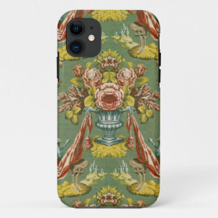 Textile with a repeating floral motif iPhone 11 case
