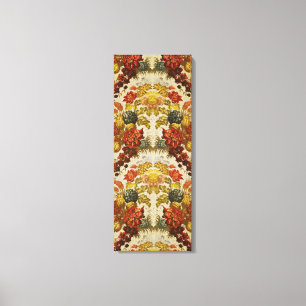 Textile with a repeating floral pattern canvas print
