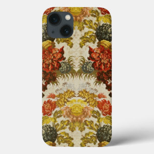 Textile with a repeating floral pattern iPhone 13 case