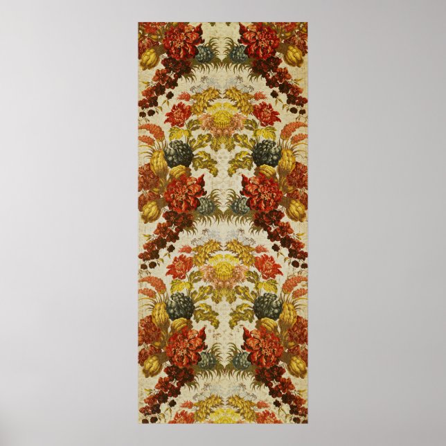 Textile with a repeating floral pattern poster (Front)