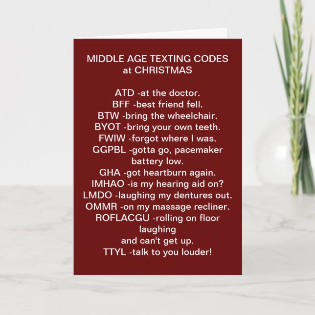 TEXTING CHRISTMAS CARD FOR ALL SENIOR CITIZENS (Front)